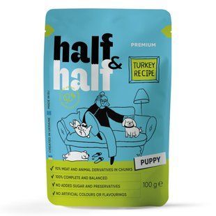 Half&Half Puppy вологий корм для цуценят 100 г - індичка - masterzoo.ua