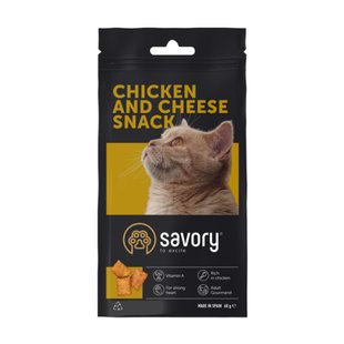 Ласощі для котів Savory Snack Chicken and Cheese 60 г - подушечки з куркою та сиром - masterzoo.ua