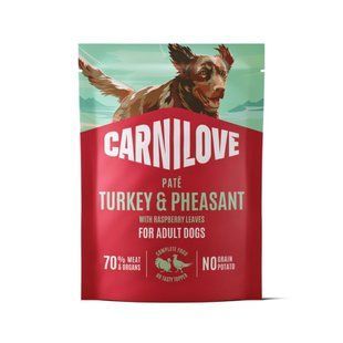 Вологий корм для собак Carnilove Adult Pate 300 г - індичка, фазан та листя малини - masterzoo.ua