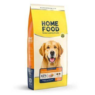 Home Food Healthy Skin and Shiny Coat Adult Maxi сухий корм для собак 10 кг - індичка та лосось - masterzoo.ua