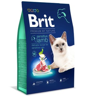 Сухий корм для котів із чутливим травленням Brit Premium by Nature Cat Sensitive 8 кг - ягня - masterzoo.ua