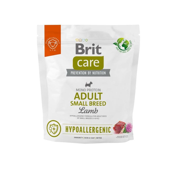 Сухий корм для собак Brit Care Dog Hypoallergenic Adult Small Breed 1 кг - ягня - masterzoo.ua