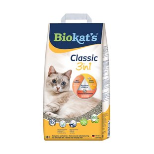 Наповнювач для котячого туалету Biokat's Classic 3in1 18 л - бентонітовий - masterzoo.ua