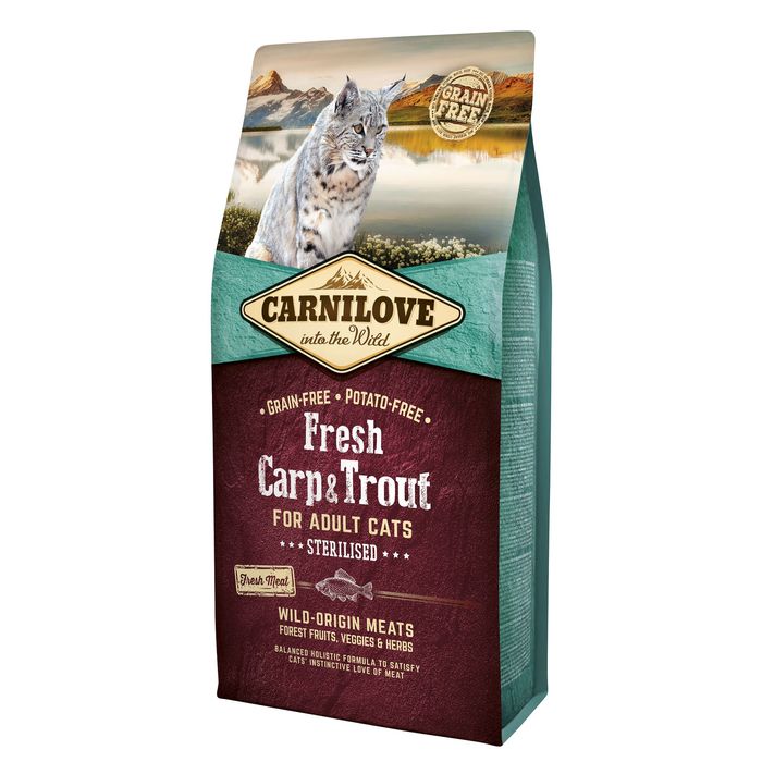 Сухий корм для стерилізованих котів Carnilove Fresh Carp & Trout 6 кг - риба - masterzoo.ua