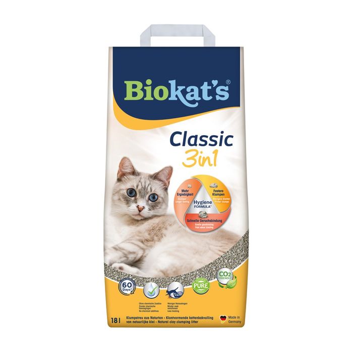 Наповнювач для котячого туалету Biokat's Classic 3in1 18 л - бентонітовий - masterzoo.ua