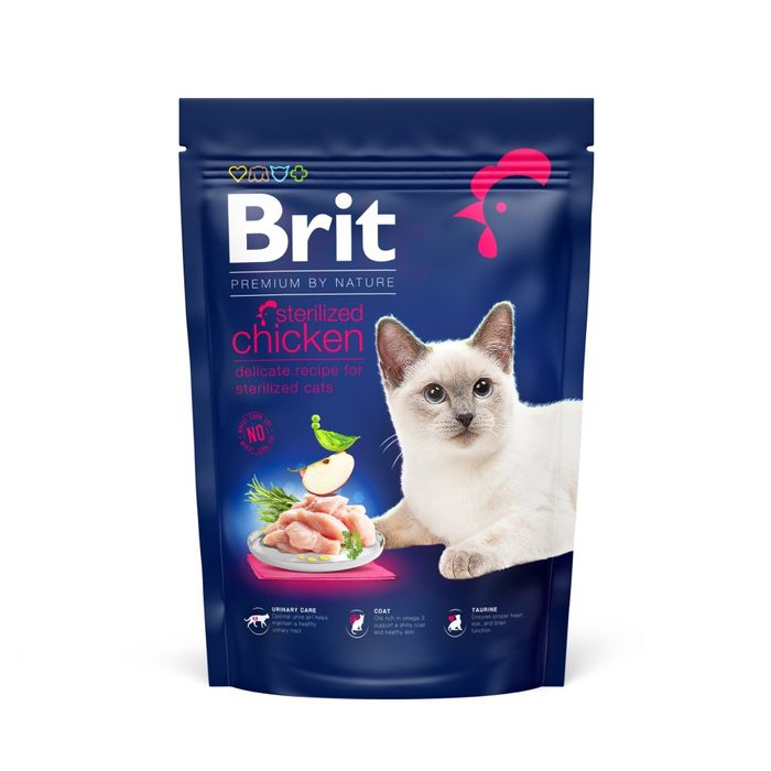 Сухий корм для котів Brit Premium by Nature Cat Sterilised 800 г - курка - masterzoo.ua