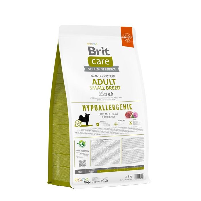 Сухий корм для собак Brit Care Dog Hypoallergenic Adult Small Breed 7 кг - ягня - masterzoo.ua