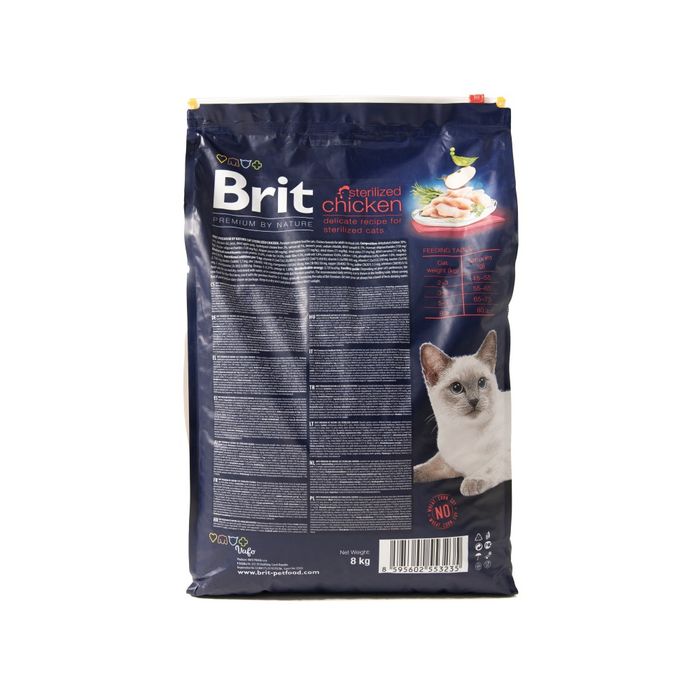 Сухий корм для котів Brit Premium by Nature Cat Sterilised 8 кг - курка - masterzoo.ua