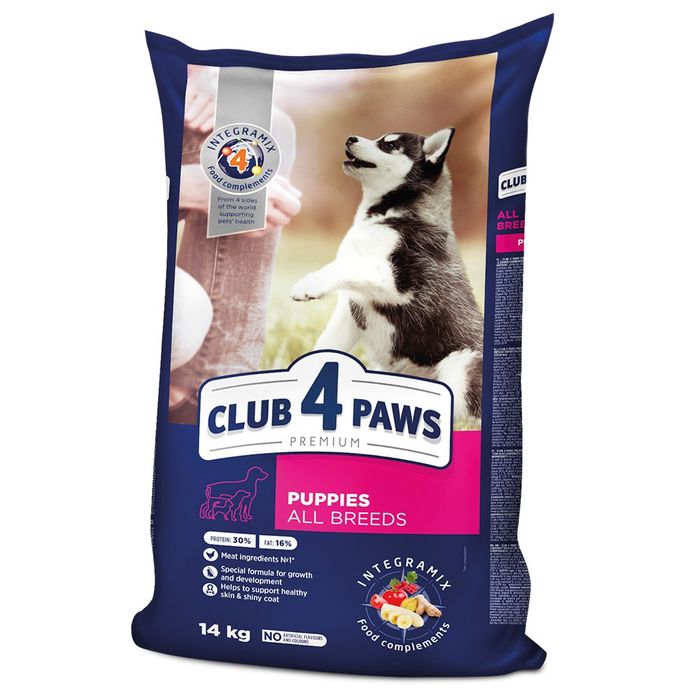 Сухий корм для цуценят всіх порід Club 4 Paws Premium 14 кг (курка) - masterzoo.ua