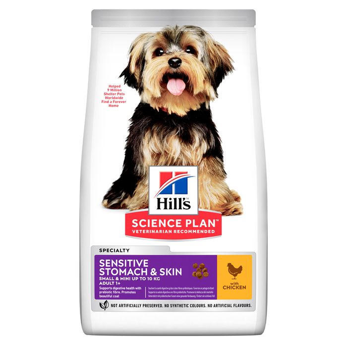 Сухий корм для собак Hill’s Science Plan Adult Sensitive Stomach&Skin Small&Mini 1,5 кг - курка - masterzoo.ua