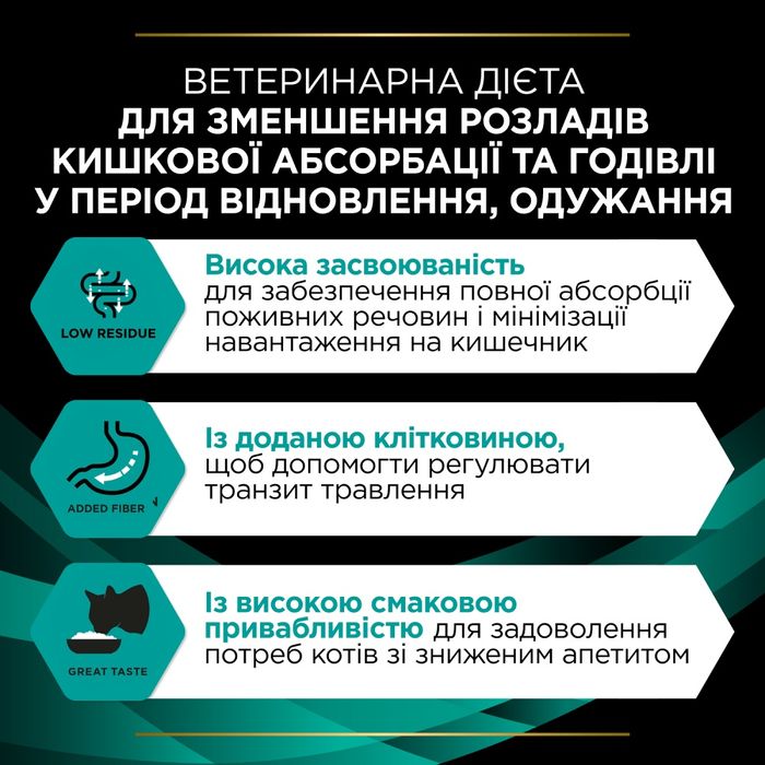 Вологий корм для пауч котів при захворюваннях шлунково-кишкового тракту Pro Plan Veterinary Diets EN Gastrointestinal 85 г (курка) - masterzoo.ua