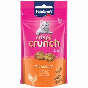 Ласощі для котів Vitakraft Crispy Crunch подушечки 60 г (м’ясо птахів) - masterzoo.ua