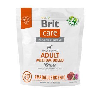 Brit Care Hypoallergenic Medium Breed Adult сухий корм для собак 1 кг - ягня - masterzoo.ua
