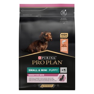 Сухий корм для цуценят Pro Plan Small and Mini Puppy Sensitive Skin 3 кг - лосось - masterzoo.ua