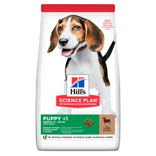 Сухий корм для цуценят Hill’s Science Plan Puppy Medium Breed 2,5 кг - ягня та рис - masterzoo.ua