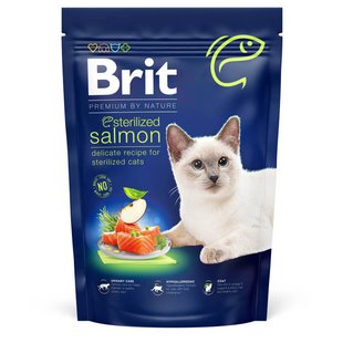 Сухий корм для стерилізованих котів Brit Premium by Nature Cat Sterilized Salmon 800 г - лосось - masterzoo.ua