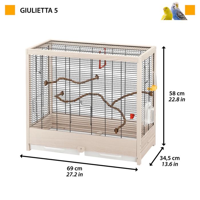 Клітка для птахів Ferplast Giulietta 5 69 x 34,5 x 58 см - masterzoo.ua