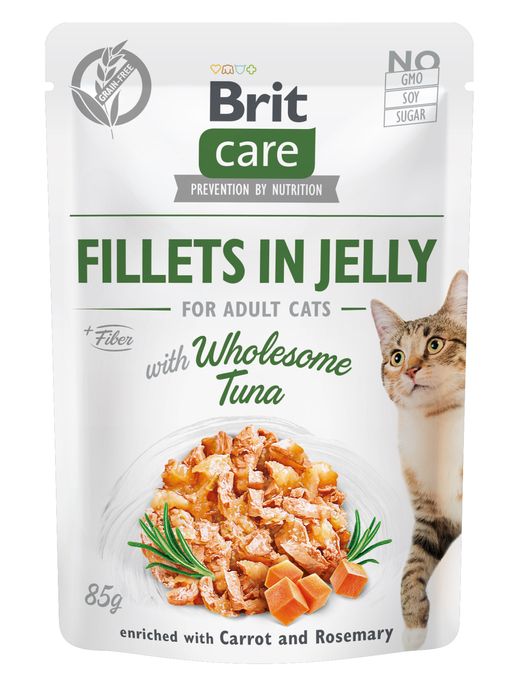 Вологий корм для котів Brit Care Cat pouch 85 г (тунець в желе) - masterzoo.ua