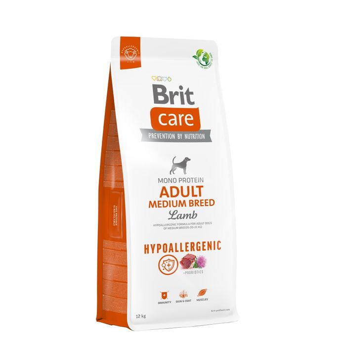 Сухий корм для собак Brit Care Dog Hypoallergenic Adult Medium Breed 12 кг - ягня - masterzoo.ua