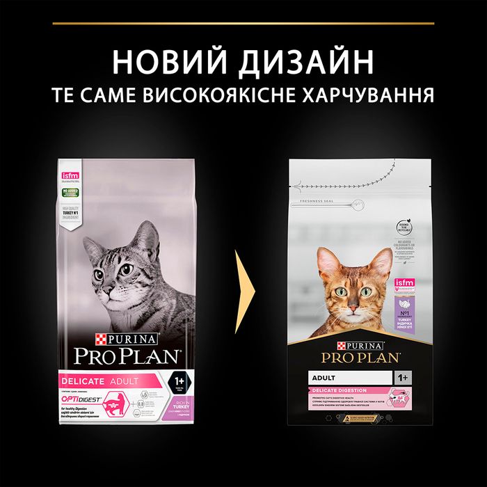 Сухий корм для котів з чутливим травленням Pro Plan Delicate Turkey 1,5 кг - індичка - masterzoo.ua