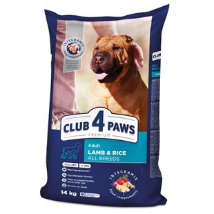 Сухий корм для собак усіх порід Club 4 Paws Premium 14 кг (ягня та рис) - masterzoo.ua