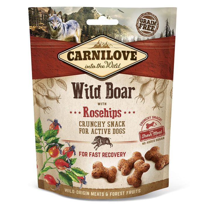 Ласощі для собак Carnilove Wild Boar with Rosehips 200 г (для швидкого відновлення) - masterzoo.ua