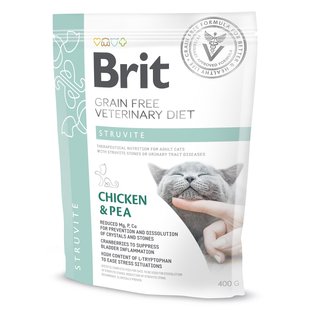 Сухий корм для котів Brit GF Veterinary Diet Struvite 400 г - курка та горох - masterzoo.ua