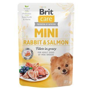 Brit Care Mini вологий корм для собак 85 г - кролик та лосось - masterzoo.ua