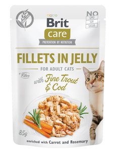 Вологий корм для котів Brit Care Cat pouch 85 г (тріска і форель в желе) - masterzoo.ua