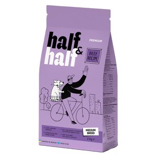 Сухий корм для собак Half&Half Medium Breed 2 кг - яловичина - masterzoo.ua