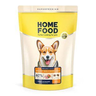 Home Food Healthy Skin and Shiny Coat Medium Adult сухий корм для собак 1,6 кг - індичка та лосось - masterzoo.ua