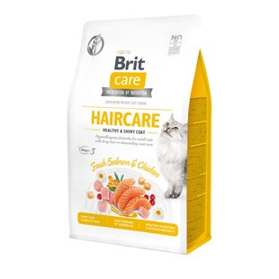 Сухий корм для котів Brit Care Cat GF Haircare Healthy & Shiny Coat 400 г - курка і лосось - masterzoo.ua