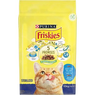 Сухий корм для стерилізованих кішок Friskies 10 кг - лосось та овочі - masterzoo.ua