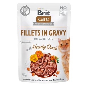 Вологий корм для котів Brit Care Cat pouch 85g (філе качки в соусі) - masterzoo.ua