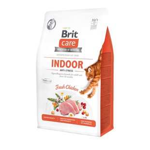 Сухий корм для котів, які мешкають в приміщенні Brit Care Cat GF Indoor Anti-stress 400 г - курка - masterzoo.ua