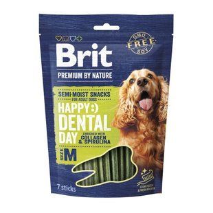 Brit Premium by Nature Dental Semi-moist Snacks ласощі для cобак M 180 г - колаген та спіруліна - masterzoo.ua