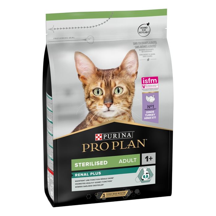 Сухий для стерилізованих котів ProPlan Sterilised Adult 1+ Renal Plus 3 кг - індичка - masterzoo.ua