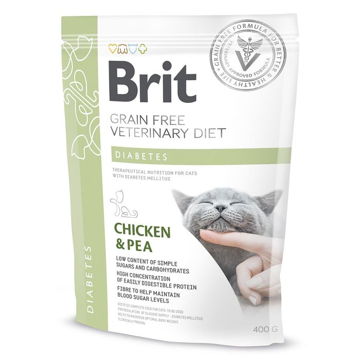 Сухий корм для котів, при цукровому діабеті Brit GF Veterinary Diet Diabetes 400 г - курка - masterzoo.ua