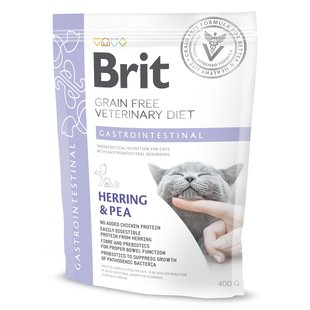 Сухий корм для котів Brit GF Veterinary Diet Gastrointestinal 400 г - оселедець та горох - masterzoo.ua