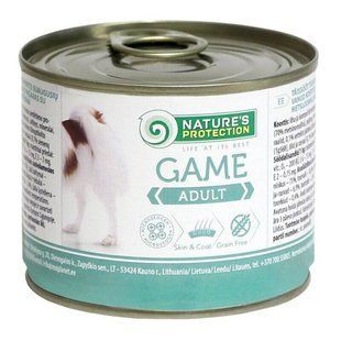 Вологий корм для собак Nature's Protection Adult 200 г - дичина - masterzoo.ua