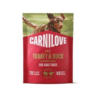 Вологий корм для собак Carnilove Adult Pate 300 г - індичка, качка та тимофіївка - masterzoo.ua