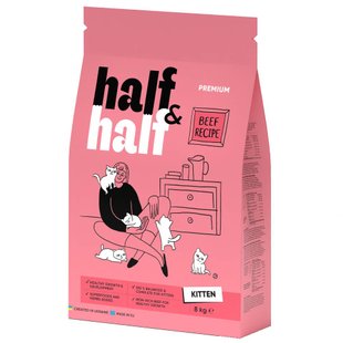 Сухий корм для кошенят Half&Half Kitten 8 кг - яловичина - masterzoo.ua