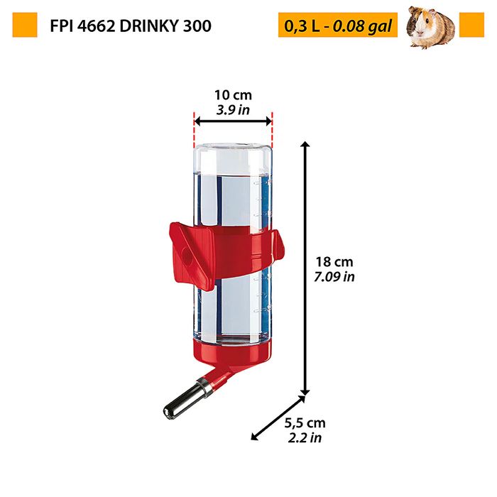 Поїлка для гризунів Ferplast FPI 4662 Drinky 300 мл - masterzoo.ua