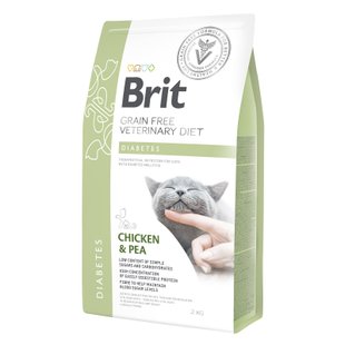 Сухий корм для котів, при цукровому діабеті Brit GF Veterinary Diet Diabetes 2 кг - курка - masterzoo.ua