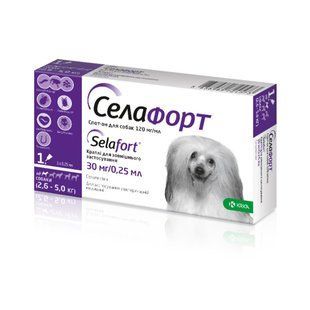 Краплі на холку для собак KRKA Селафорт від 2,6 до 5 кг, 1 шт - masterzoo.ua