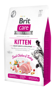 Сухий корм для кошенят Brit Care Cat GF Kitten HGrowth & Development 2 кг - курка і індичка - masterzoo.ua