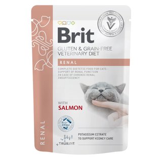 Вологий корм для котів Brit GF VetDiet Renal pouch 85 г - лосось - masterzoo.ua