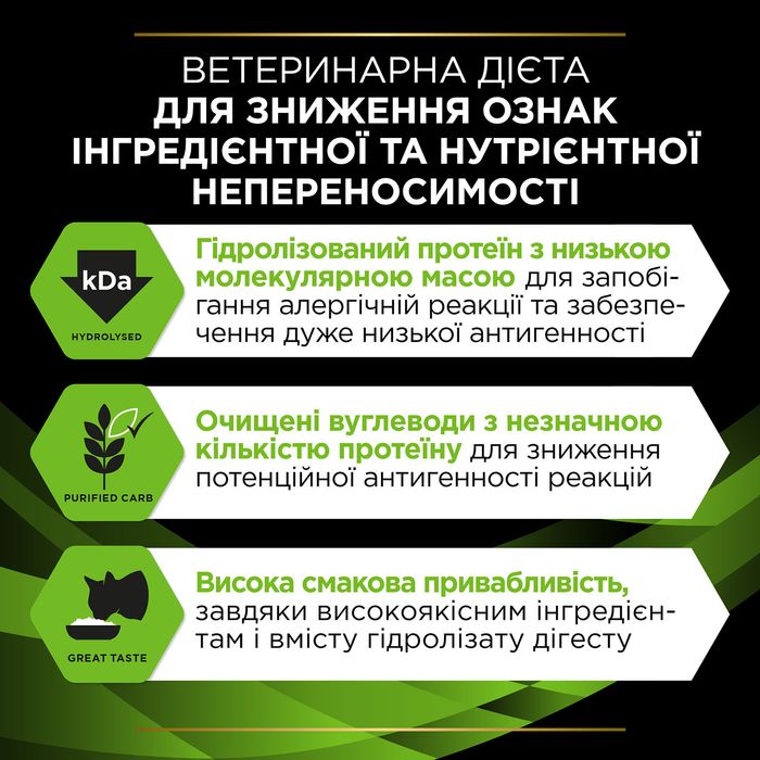 Сухий корм для котів, при харчовій алергії Pro Plan Veterinary Diets HA Hypoallergenic 325 г - masterzoo.ua