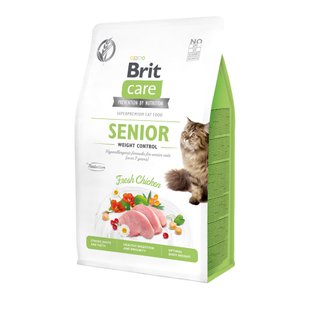 Сухий корм для літніх котів із зайвою вагою Brit Care Cat GF Senior Weight Control 400 г - курка - masterzoo.ua