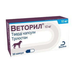 Таблетки Dechra Веторил Трілостан при синдромі Кушинга для собак 10 мг 30 шт - masterzoo.ua